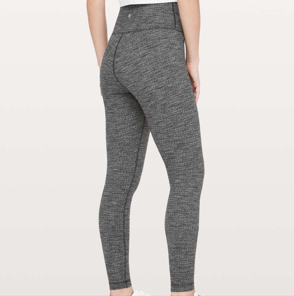 Lululemon Wunder Under High-Rise Tight *28"Luon Variegated Knit Black Heathered - Picture 2 of 6